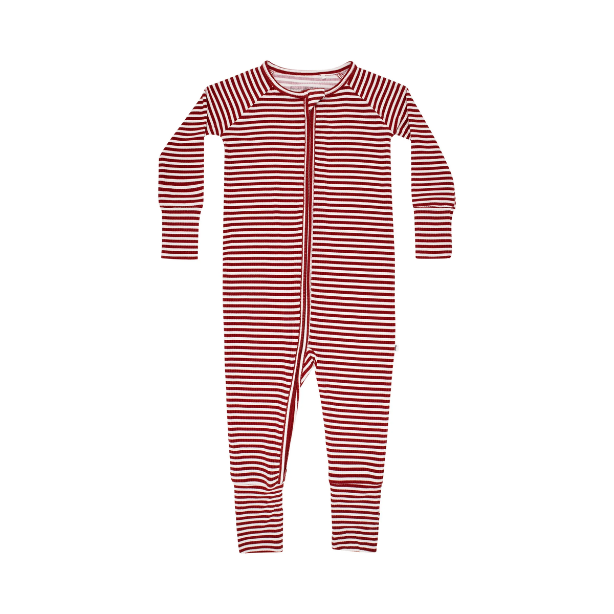 Red Stripe Zip Romper