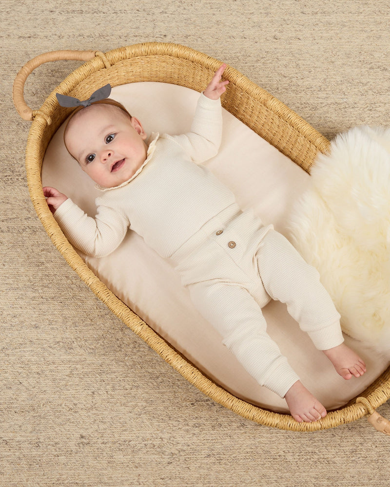 Natural Ruffle Collar Bodysuit