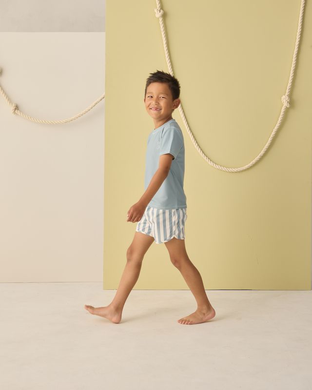 Green Stripe Swim Trunk