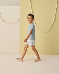 Green Stripe Swim Trunk