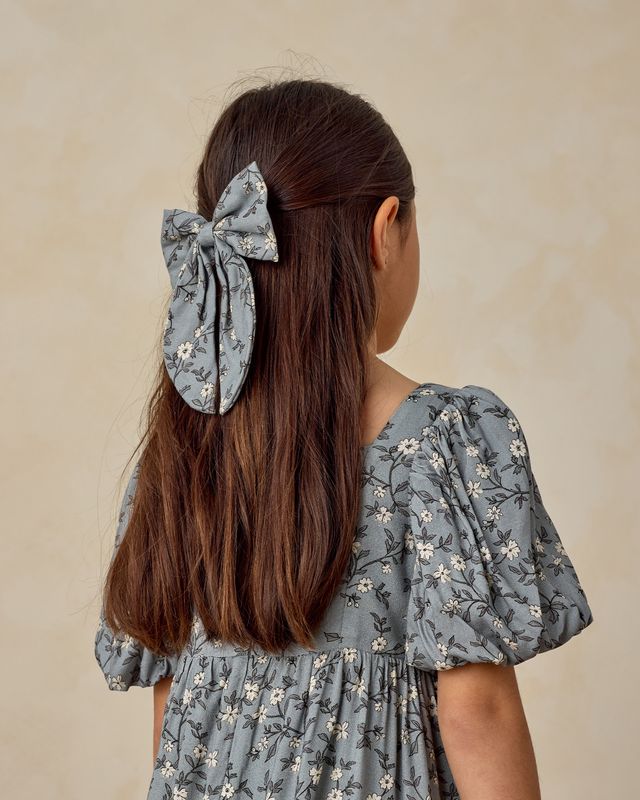 French Blue Floral Everly Bow