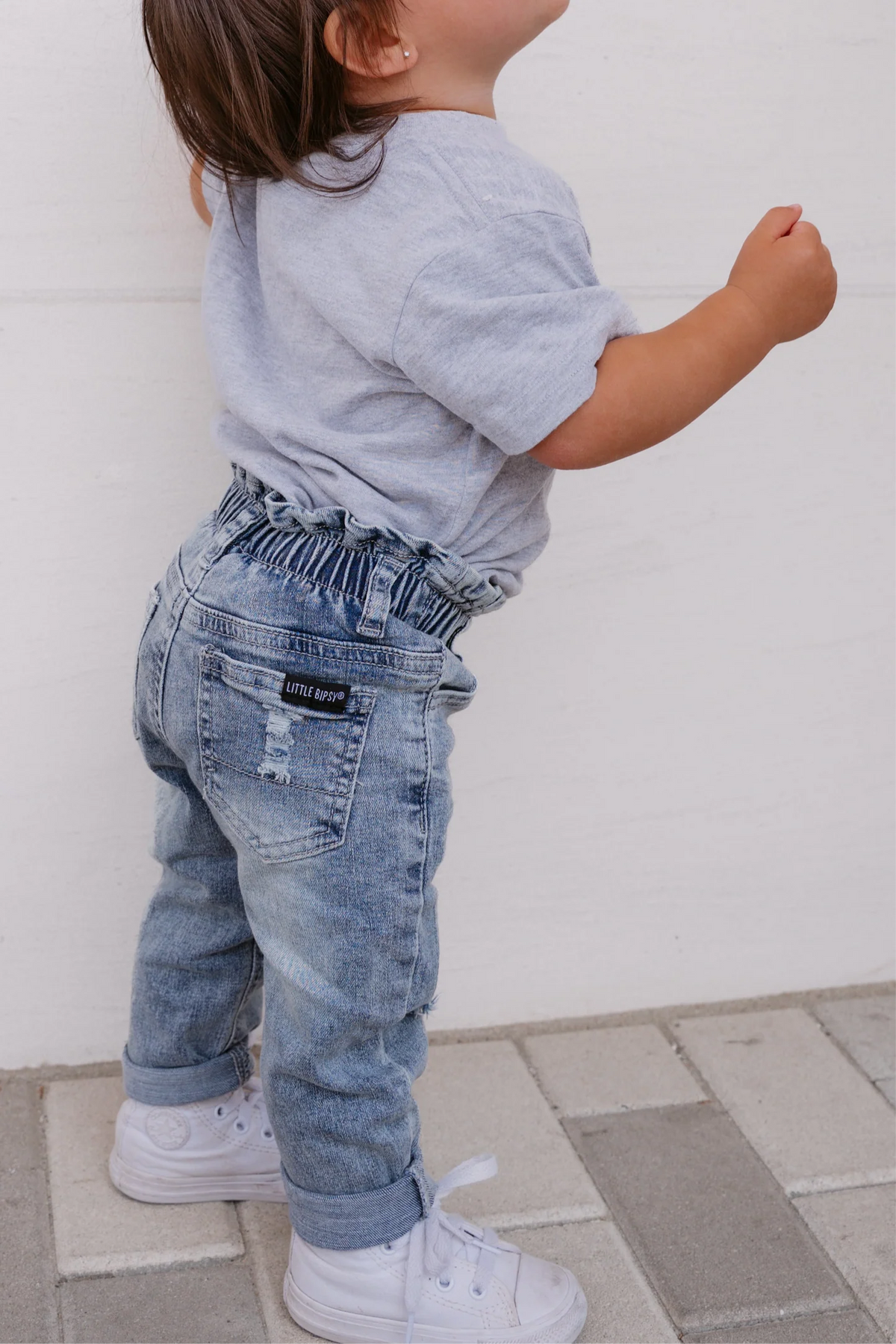 Light Wash Paperbag Waist Denim