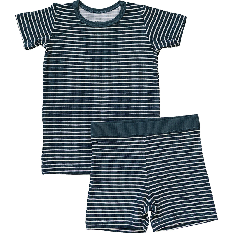 Navy Stripe Bamboo Cozy Set