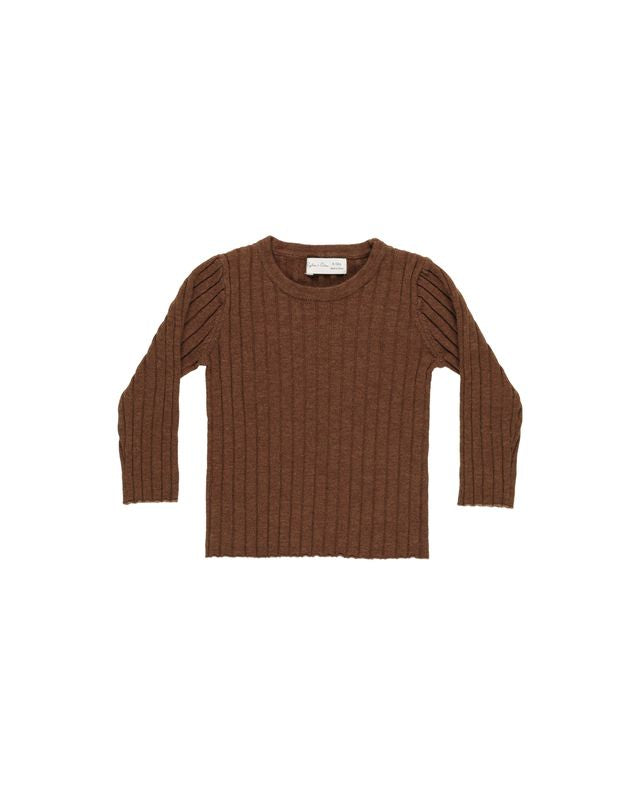 Brown Long Sleeve Knit Top