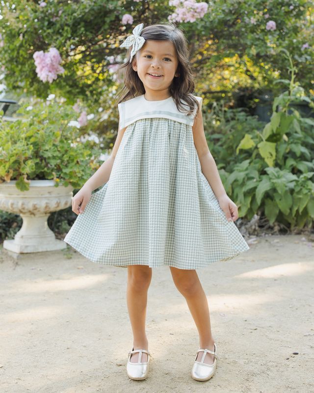 Eucalyptus Check Daisy Dress