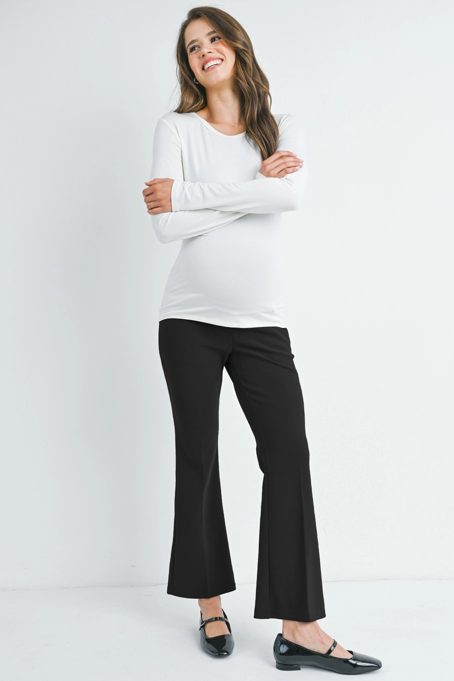 Black Flared Maternity Pants