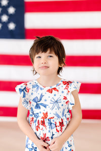 Red, White and Bow Twirl Dress