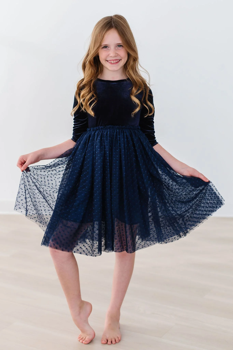 Navy Velvet Tutu Dress