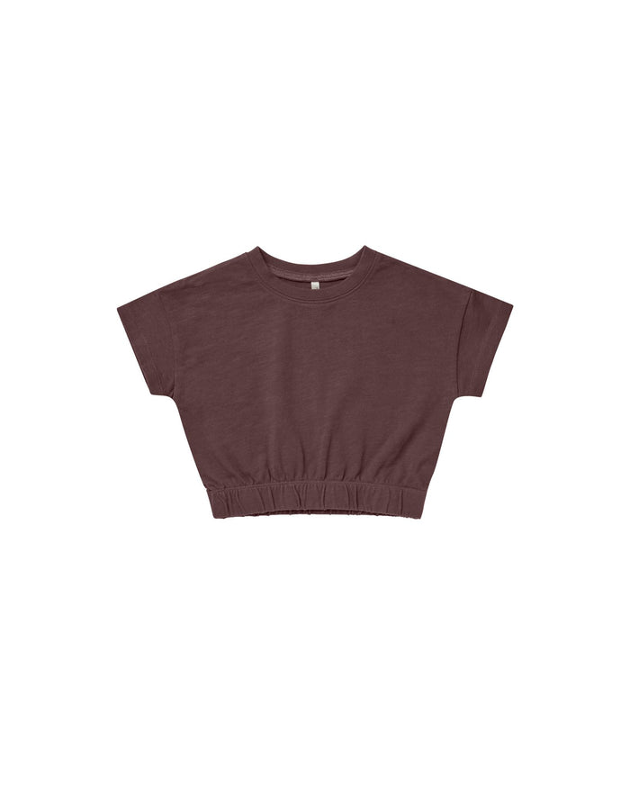 Plum Cinched Jersey Tee