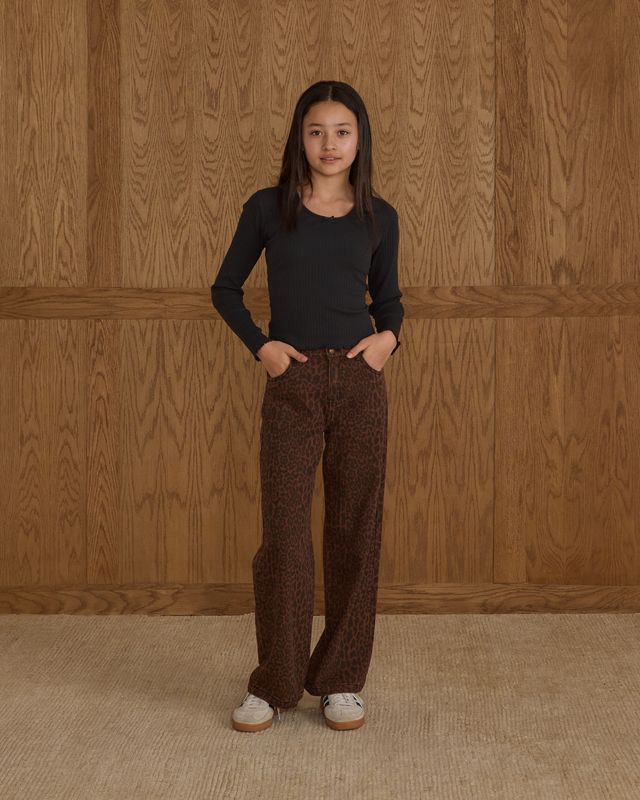 Tween Black Ribbed Long Sleeve