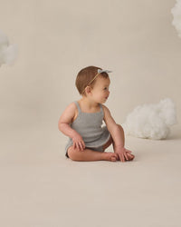 Sky Knit Ruffle Romper