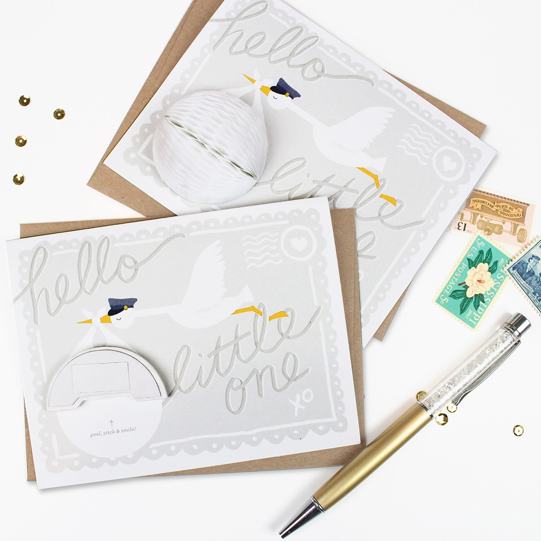 Stork Pop-Up Greeting Card