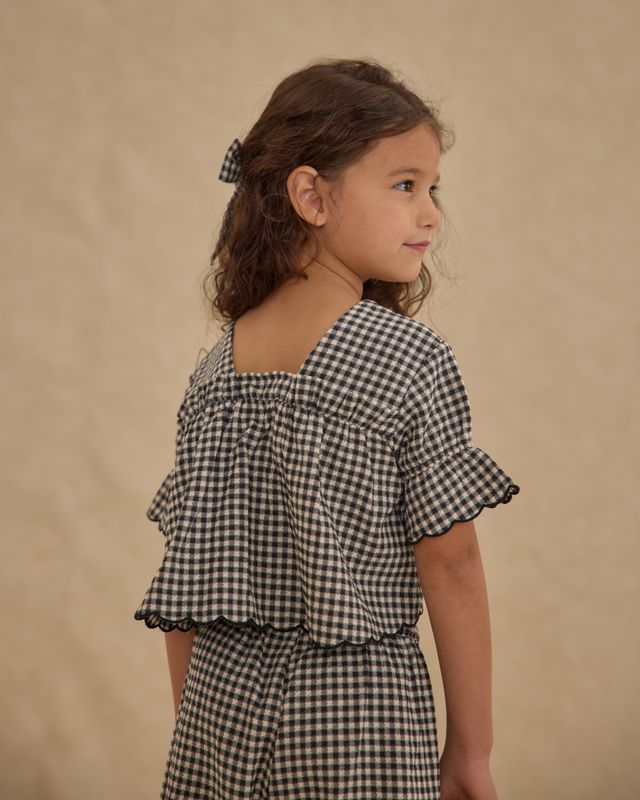 Black Gingham Francie Blouse
