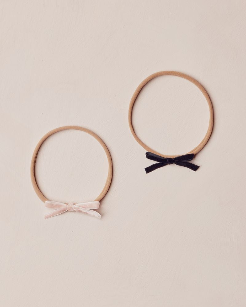 Rose + Black Velvet Headbands 2pk