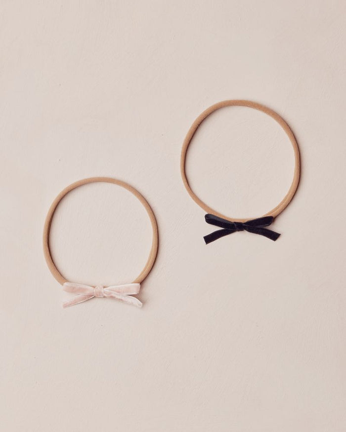 Rose + Black Velvet Headbands 2pk