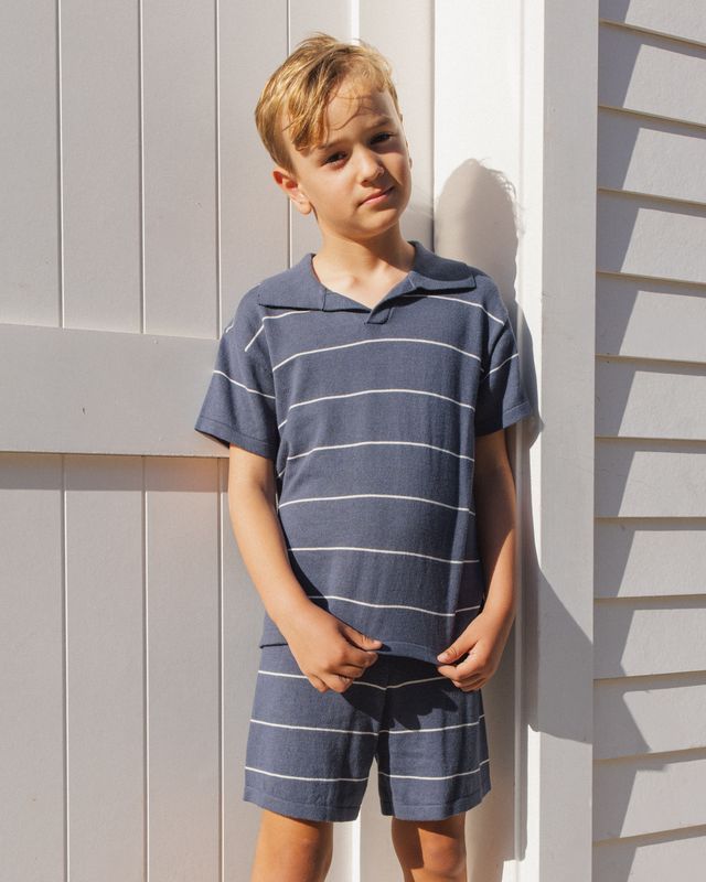 Navy Stripe Chandler Knit Short