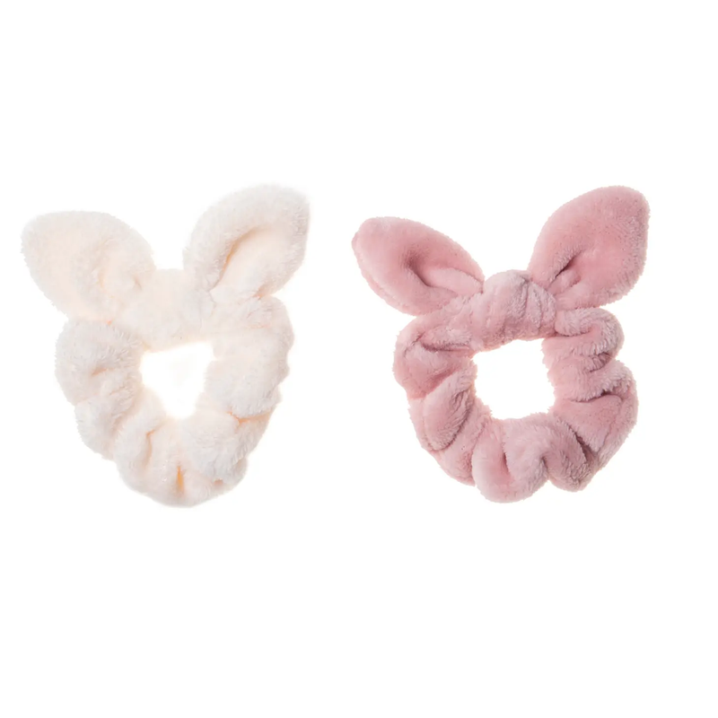 Fluffy Bunny Ears Scrunchie 2pk