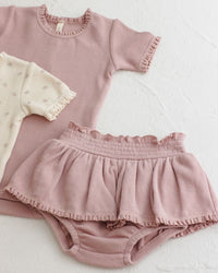 Mauve Waffle Skirted Bloomer