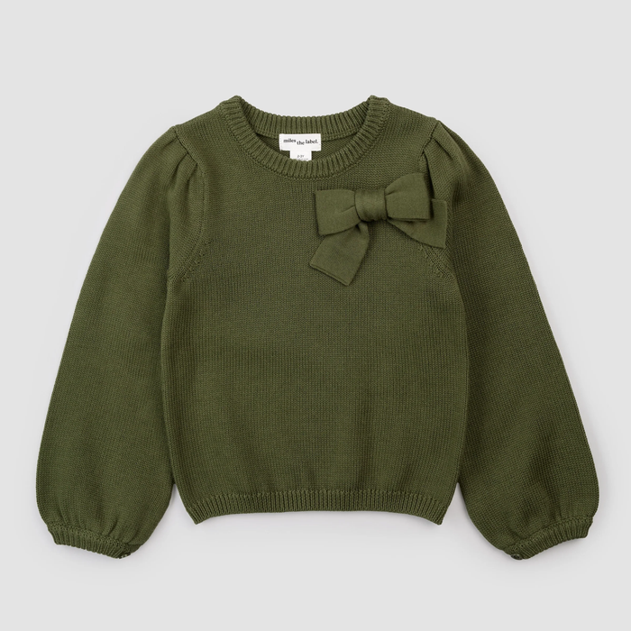 Moss Bow Knit Sweater