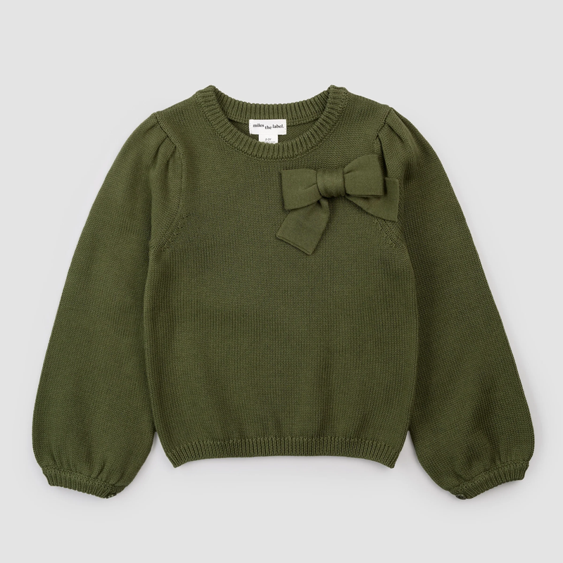 Moss Bow Knit Sweater