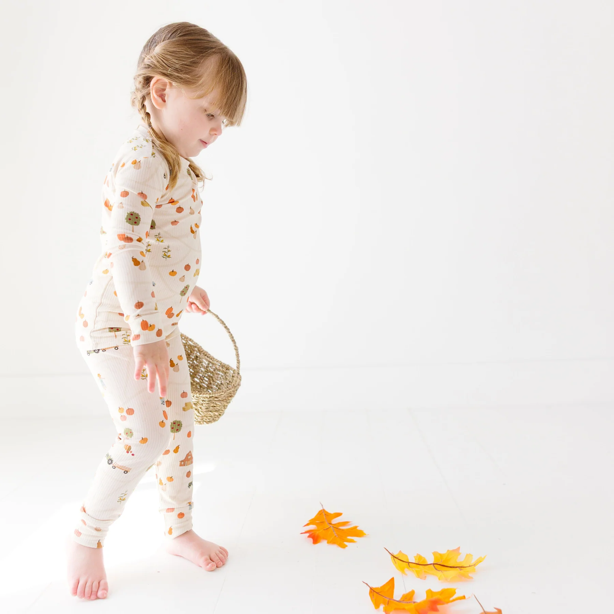 Pumpkin Patch Small Ribbed Pajama Set