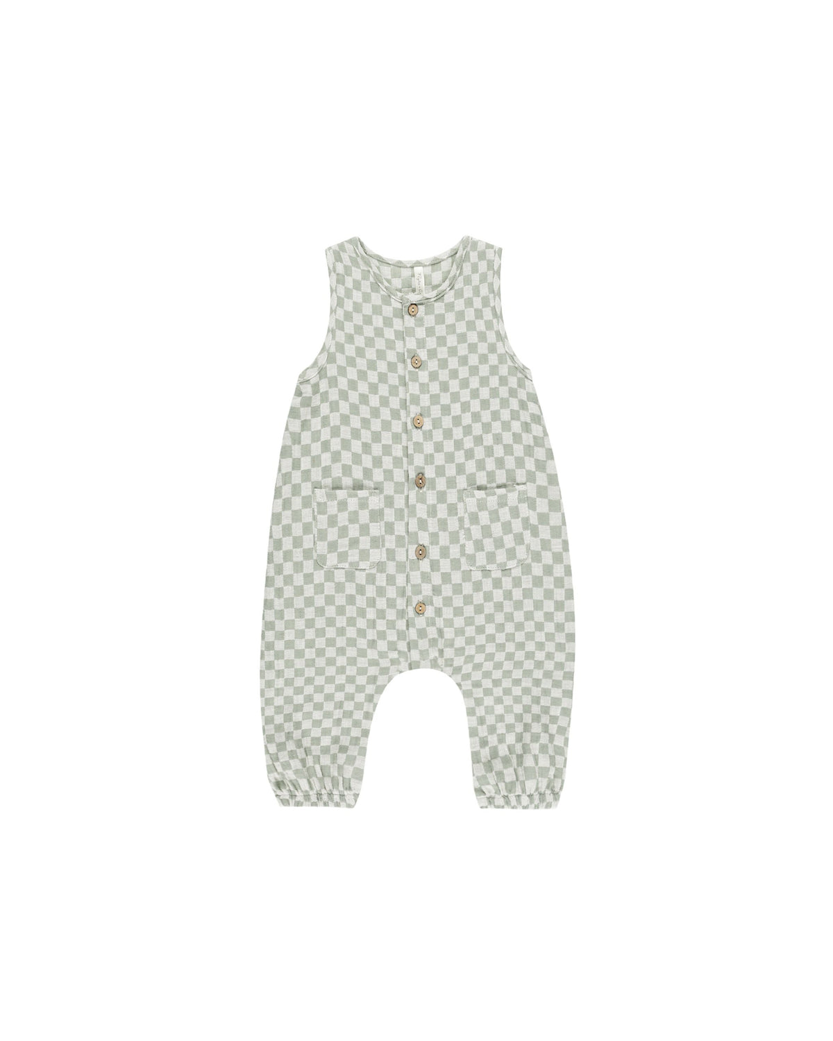 Sage Check Woven Jumpsuit