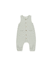 Sage Check Woven Jumpsuit