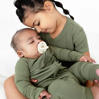Olive Small Ribbed Zip Romper