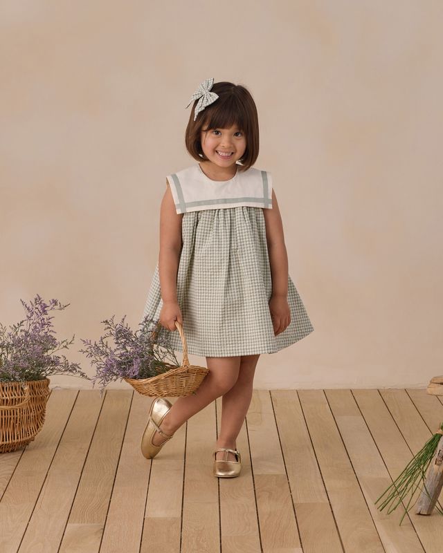 Eucalyptus Check Daisy Dress