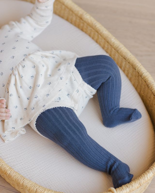 Blue Ditsy Skirted Bodysuit Dress