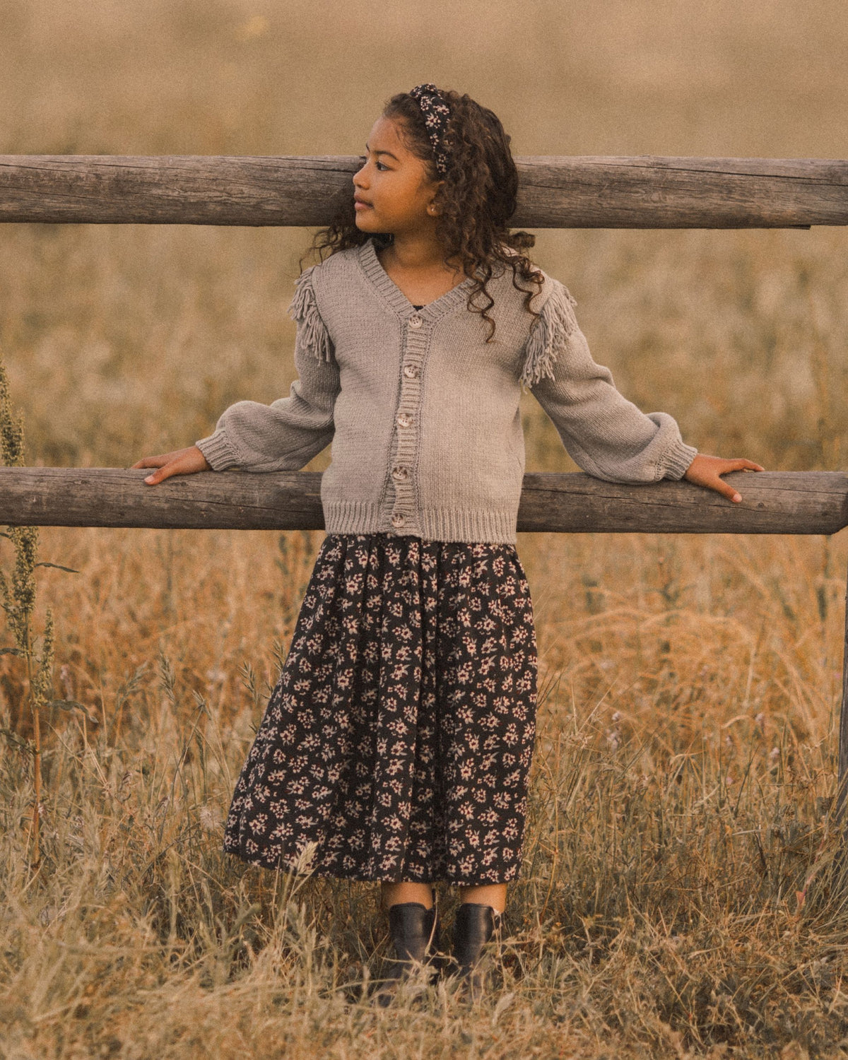 Dark Floral Knotted Headband