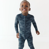 Triangles Small Ribbed Zip Romper