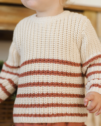Cranberry Stripe Knit Sweater
