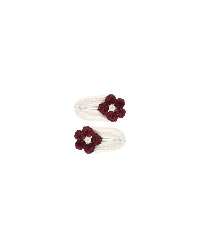 Burgundy Crochet Clips