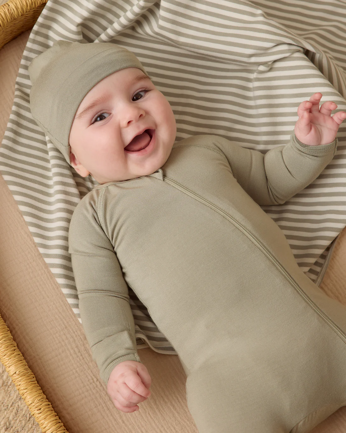 Fern Bamboo Zip Footie