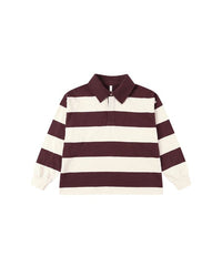 Burgundy Stripe Rugby Polo