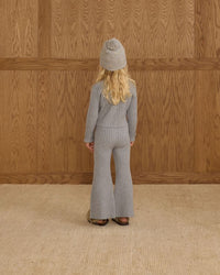 Dusty Blue Knit Button Top