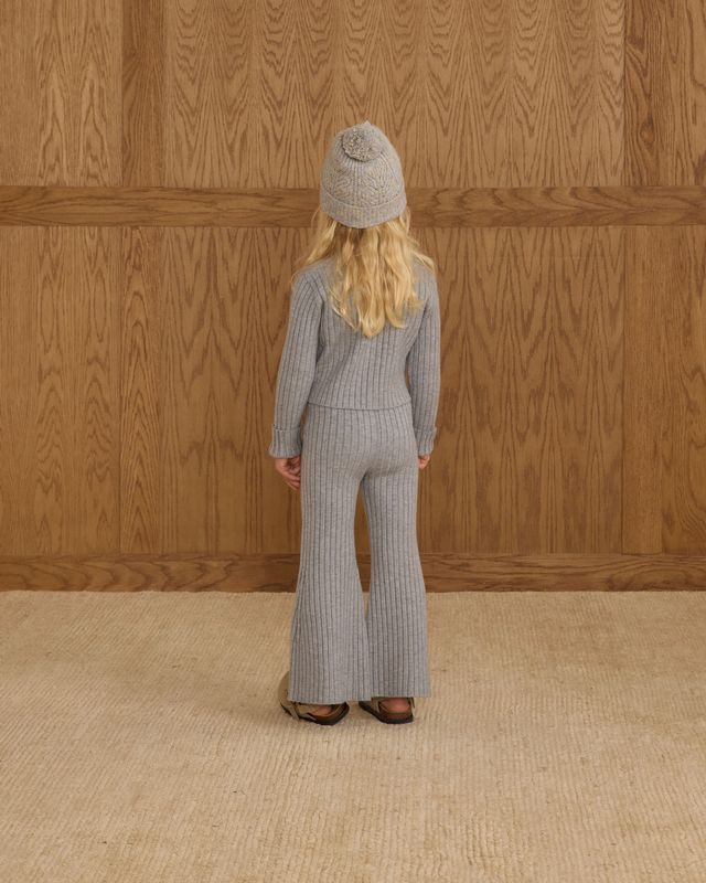 Dusty Blue Knit Button Top
