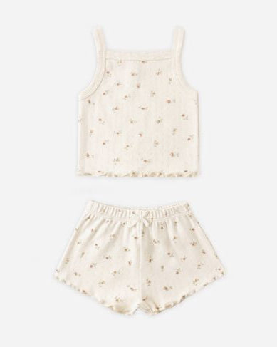 Petit Fleur Pointelle Tank + Shortie Set