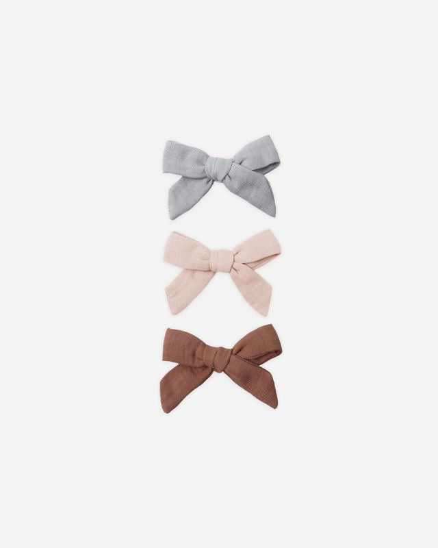 Sky + Blush + Poppy Bow Set