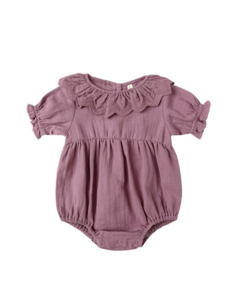 Mulberry Collared Romper