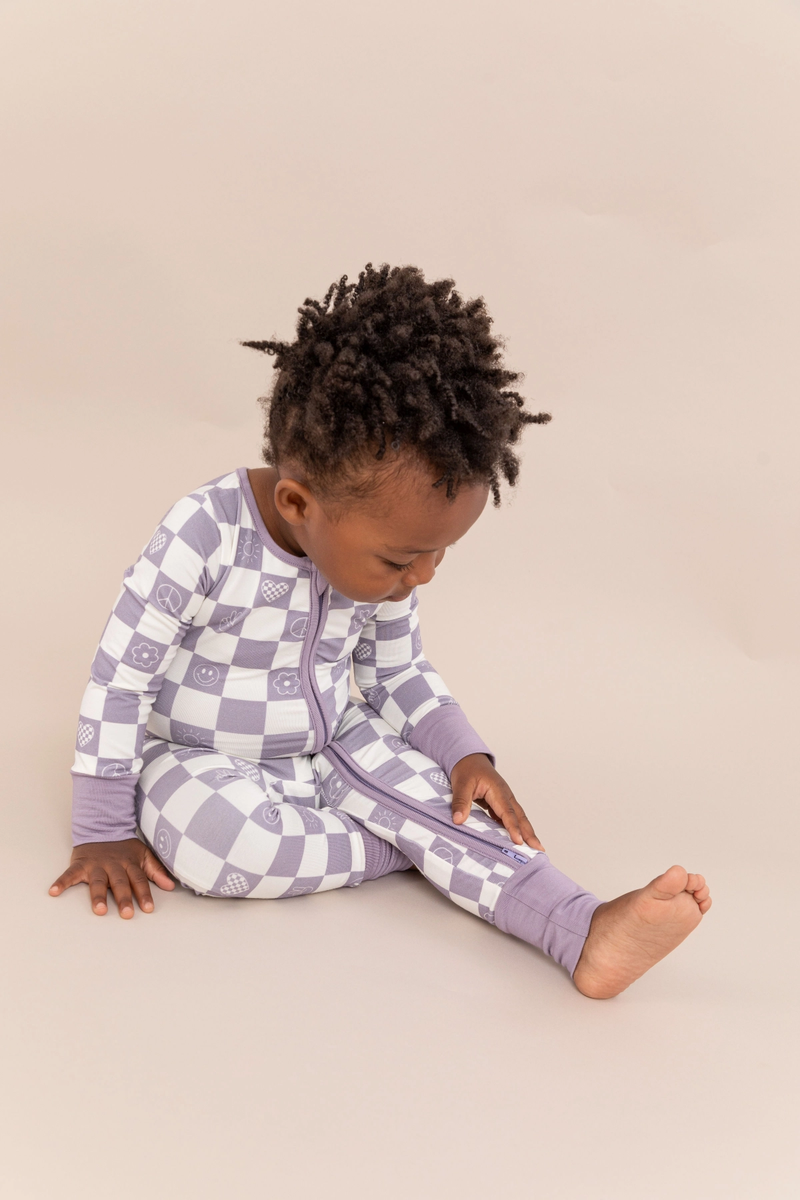 Lavender Check It Out Bamboo Pajama Sleeper