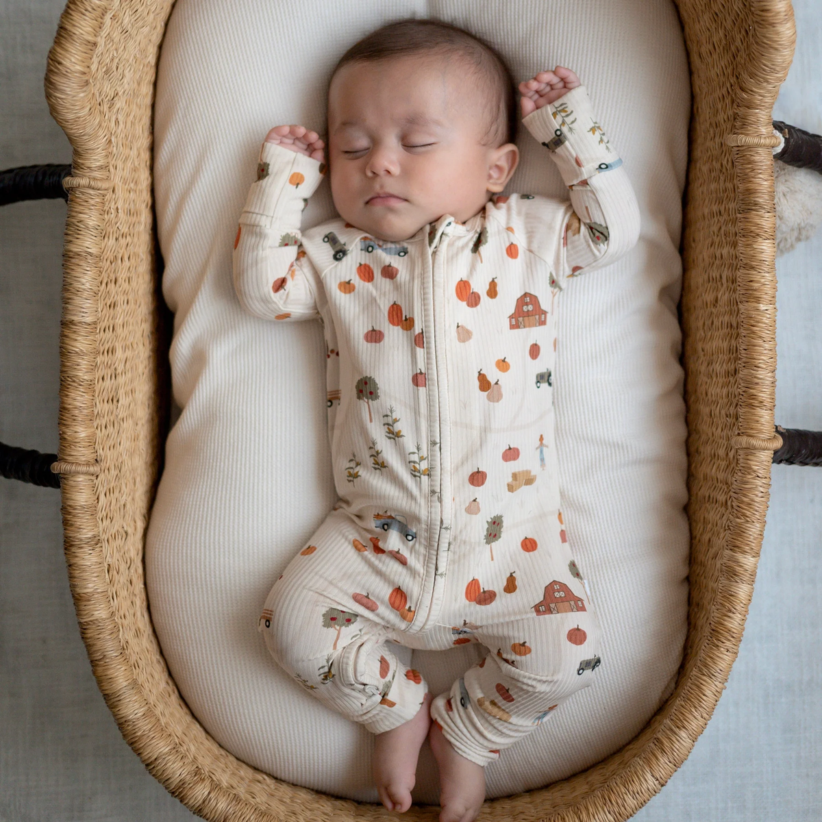 Pumpkin Patch Small Ribbed Zip Romper