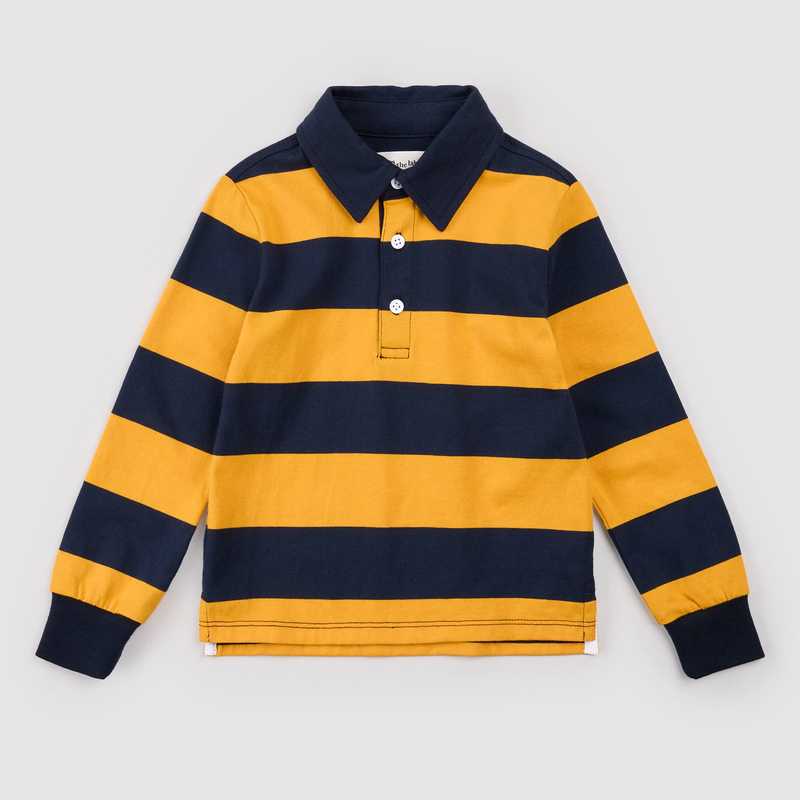 Gold + Navy Rugby Polo