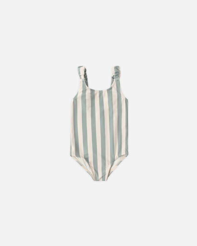 Green Stripe Scrunch One-Piece