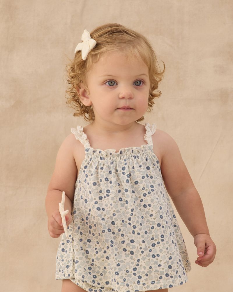 Blue Ditsy Modal Swing Top + Bloomer Set