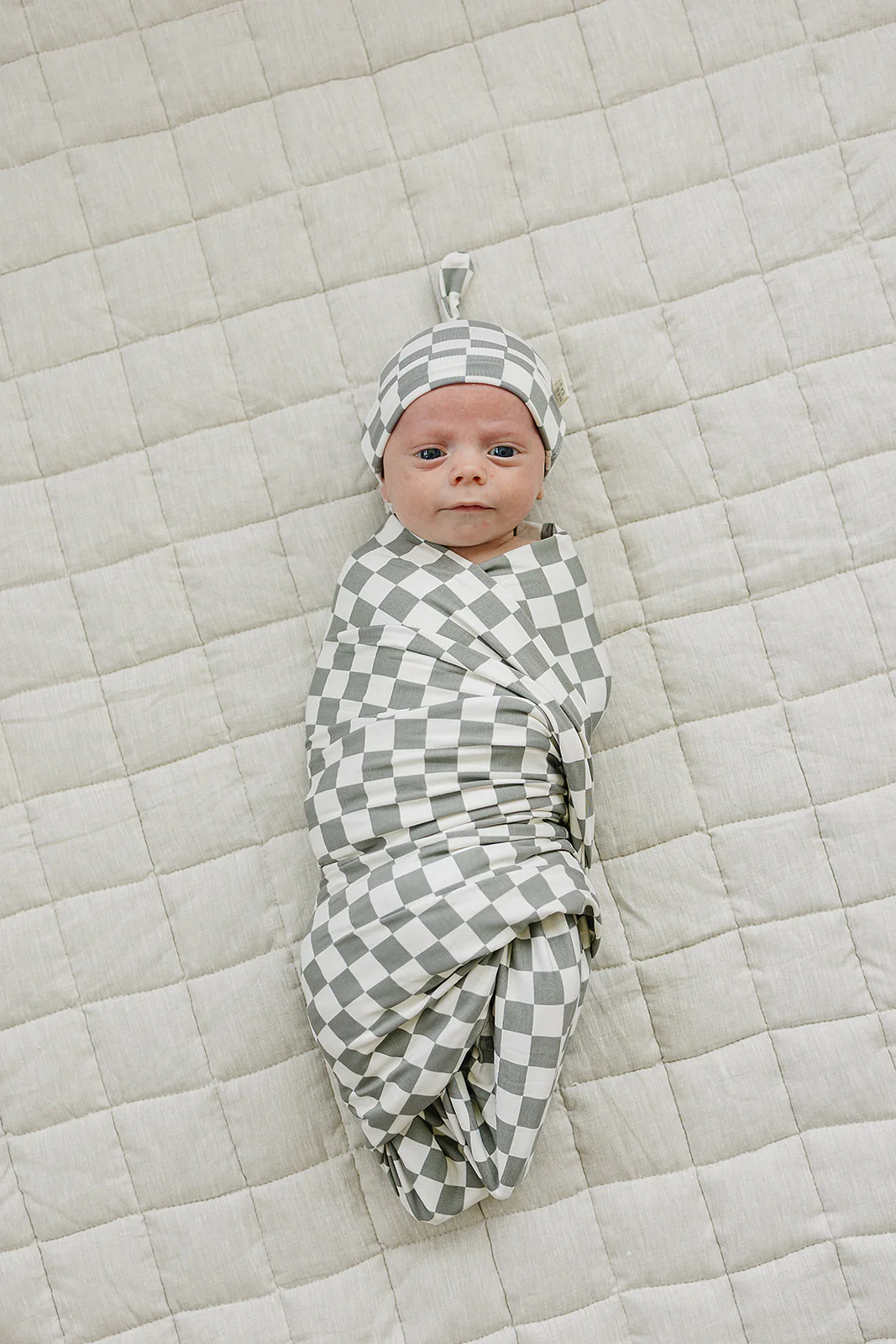 Green Checkered Bamboo Swaddle