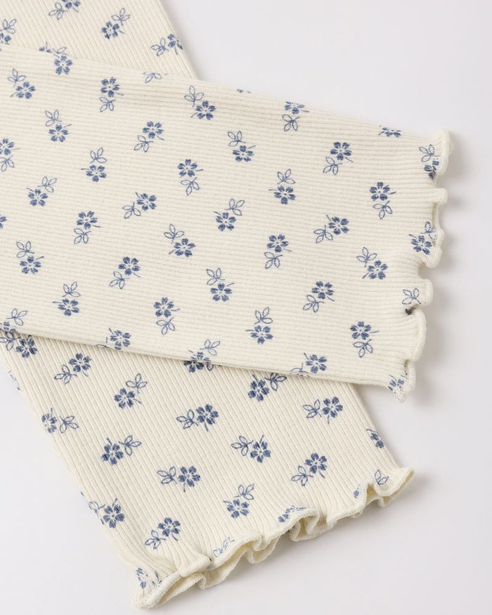 Marine + Ditsy Ribbed Legging Set