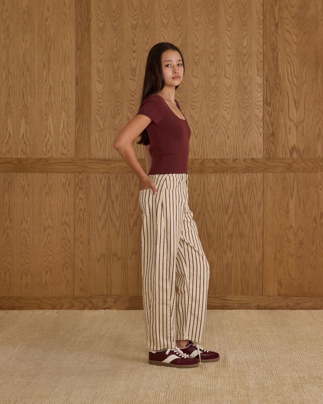 Tween Burgundy Scallop Tee