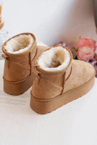 Camel Fur Ankle Boots